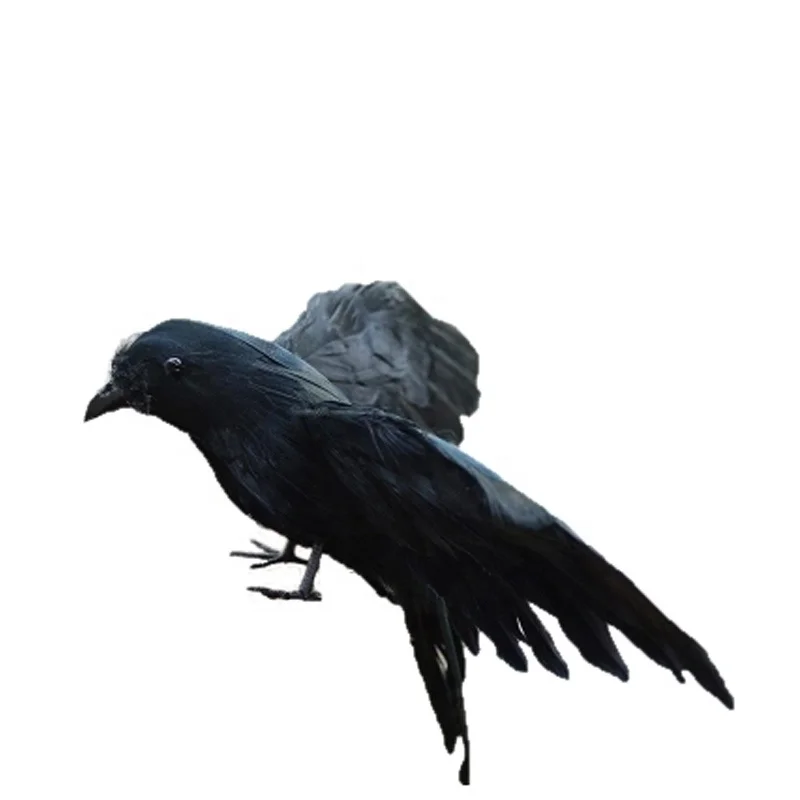 ハロウィーンの小道具の装飾リアルに見える黒い羽のカラス Buy ブラックカラス 樹脂カラス プラスチックカラスおとり Product On Alibaba Com