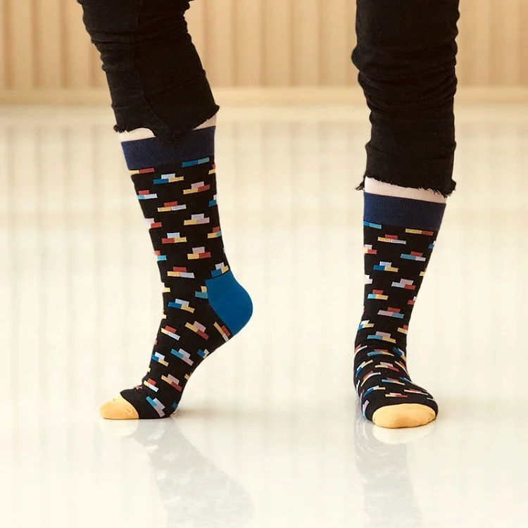 XIANGHUI TOP Colorful Comfy Personalized Funny Knee High Socks for Men