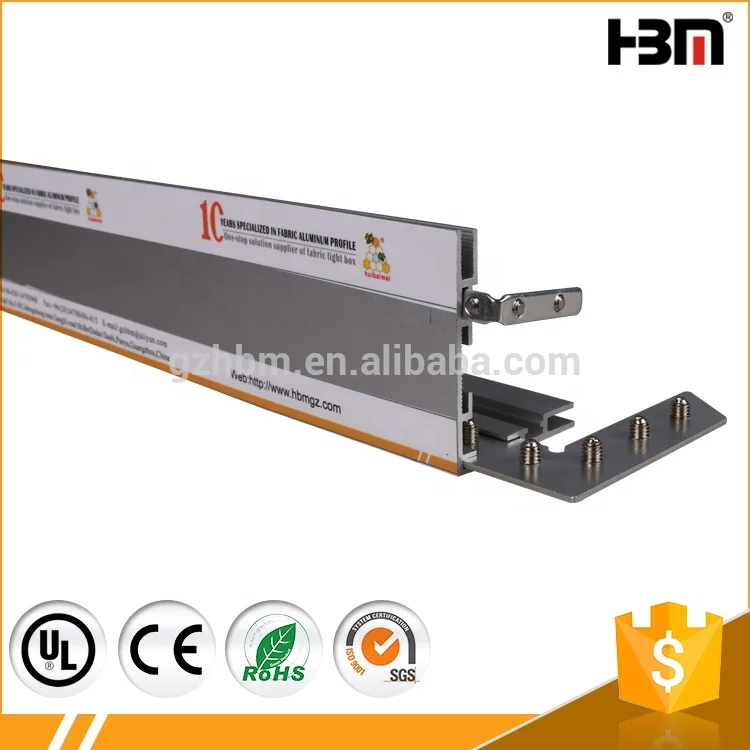 65mm Depth Seg Aluminum Extrusion Profiles Frameless Fabric Lightbox Frame Silver Color  Certified Decorations