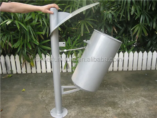 Title Forward Pole Mounted Metal Outdoor Trash Bin/dustbins