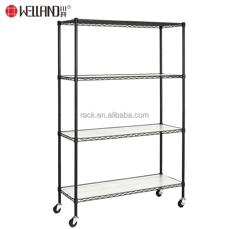 black 4 tier storage solutions pantry wire shelving unit adjustable space saving kitchen appliance storage rack buy kitchen appliance storage