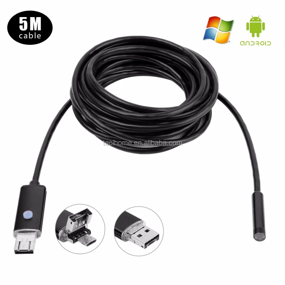 Caméra Endoscopie 6 LED Tuyau Flexible USB 10 MT Étanche Inspection