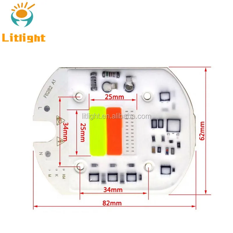 High Power Driver on Board 30watt Red Blue Green Driverless 200V-240V AC 220V 230V Cob Led Chip 30W RGB Driver-less Free Solder