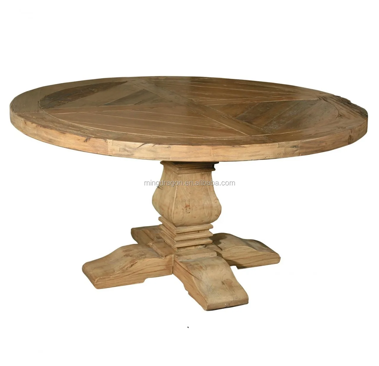 French Style Solid Recyclable Wood Round Dining Table