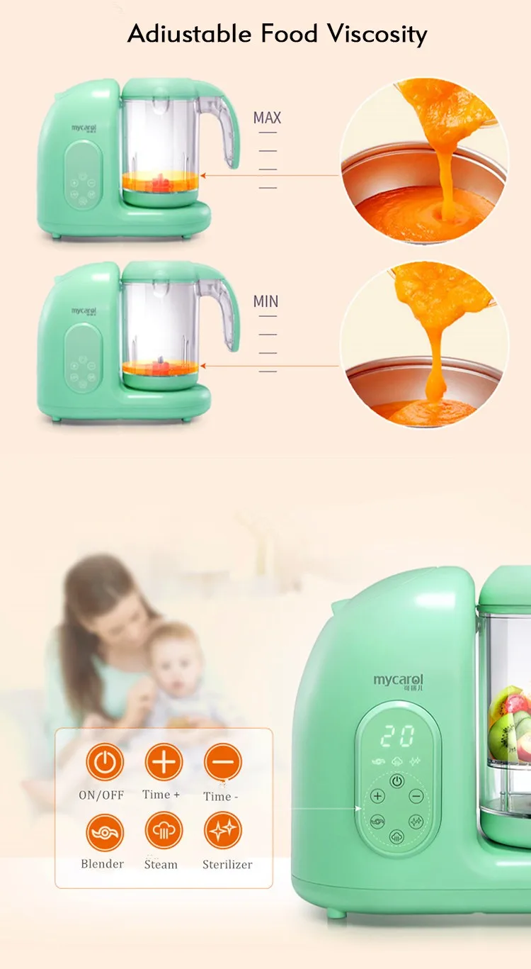 Hot Sale Smart Baby Food Processor Made By Stainless Steel And Tritan