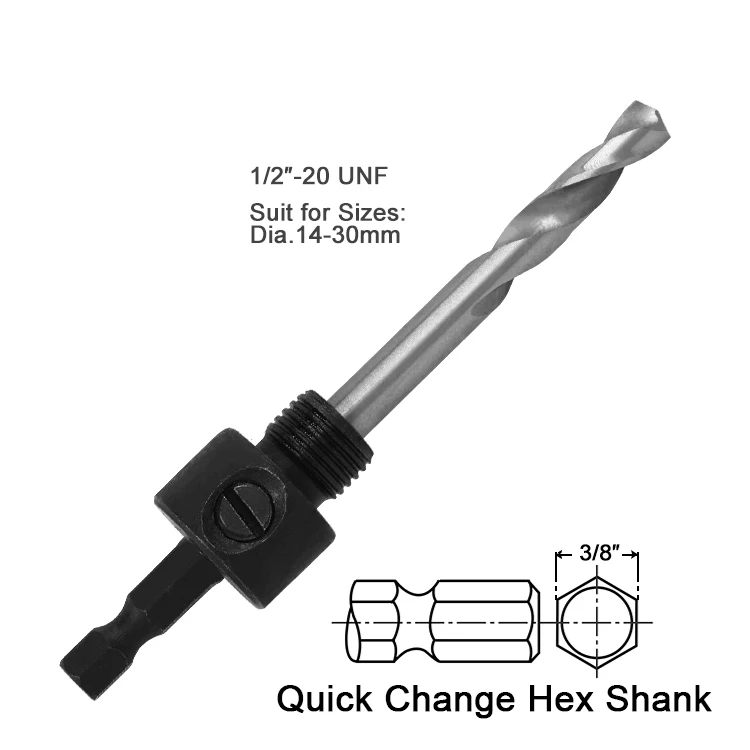 Arbor Small Hex Shank - Suits Holesaws 14-30mm, Hole Saws, Tools