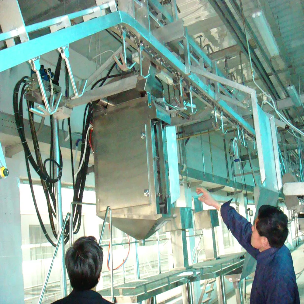 Sheep and goat slaughtering line equipped with meat deboning equipment