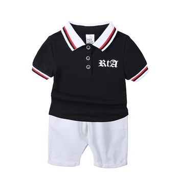 wholesale kids clothing 2pcs boutique kids clothing letter clothing shirt + shorts boy clothes sets