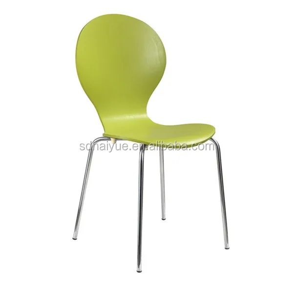 High Quality Any Color Wood Low Back Dining Chair with Round Tube