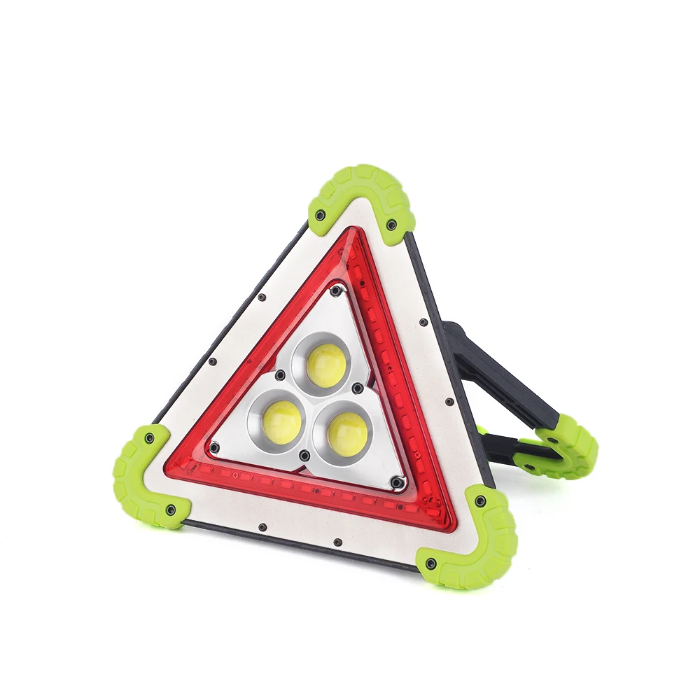 Portable 3 COB LED Light Battery or USB Rechargeable Triangle Waterproof Working Flood Light for Emergency