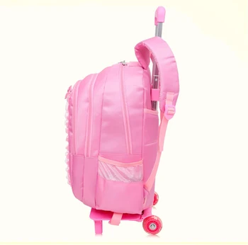 Source Wholesale pink hello kitty school trolley luggage backpack