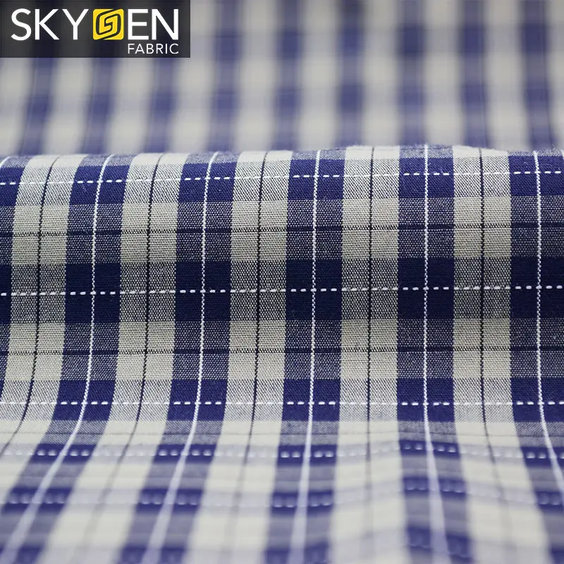 High Quality Woven Dobby Tartan Cotton Check Shirt Fabric