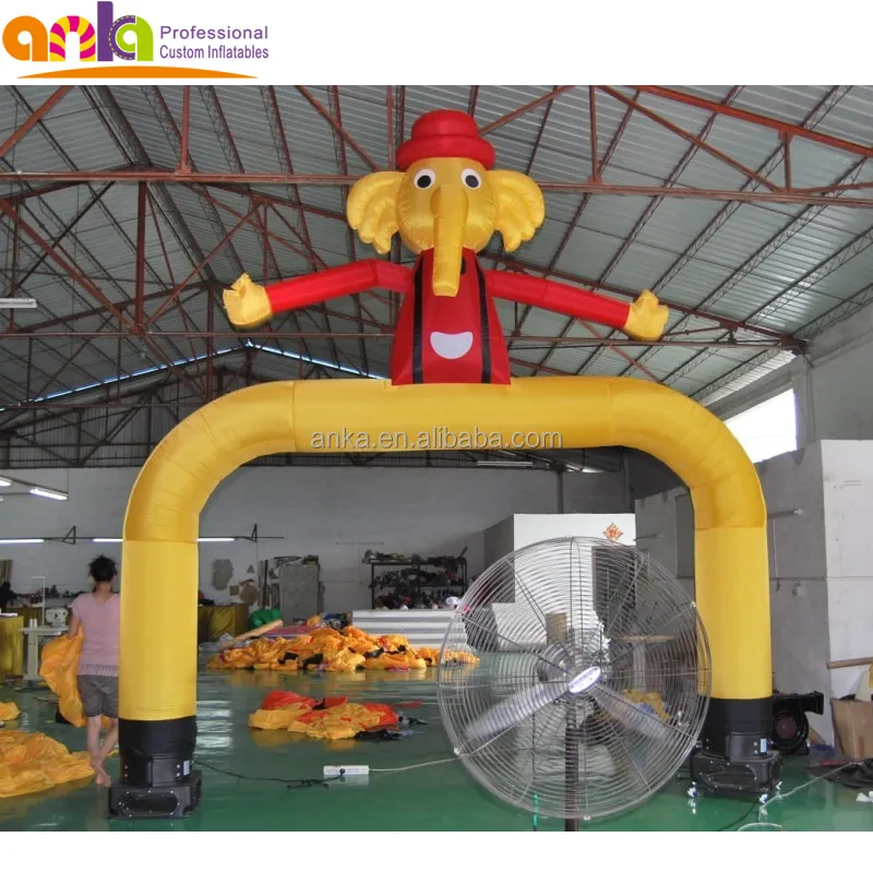 Sky Dancer Type Inflatable Dancing Two Legs Elephant Figures With Blower
