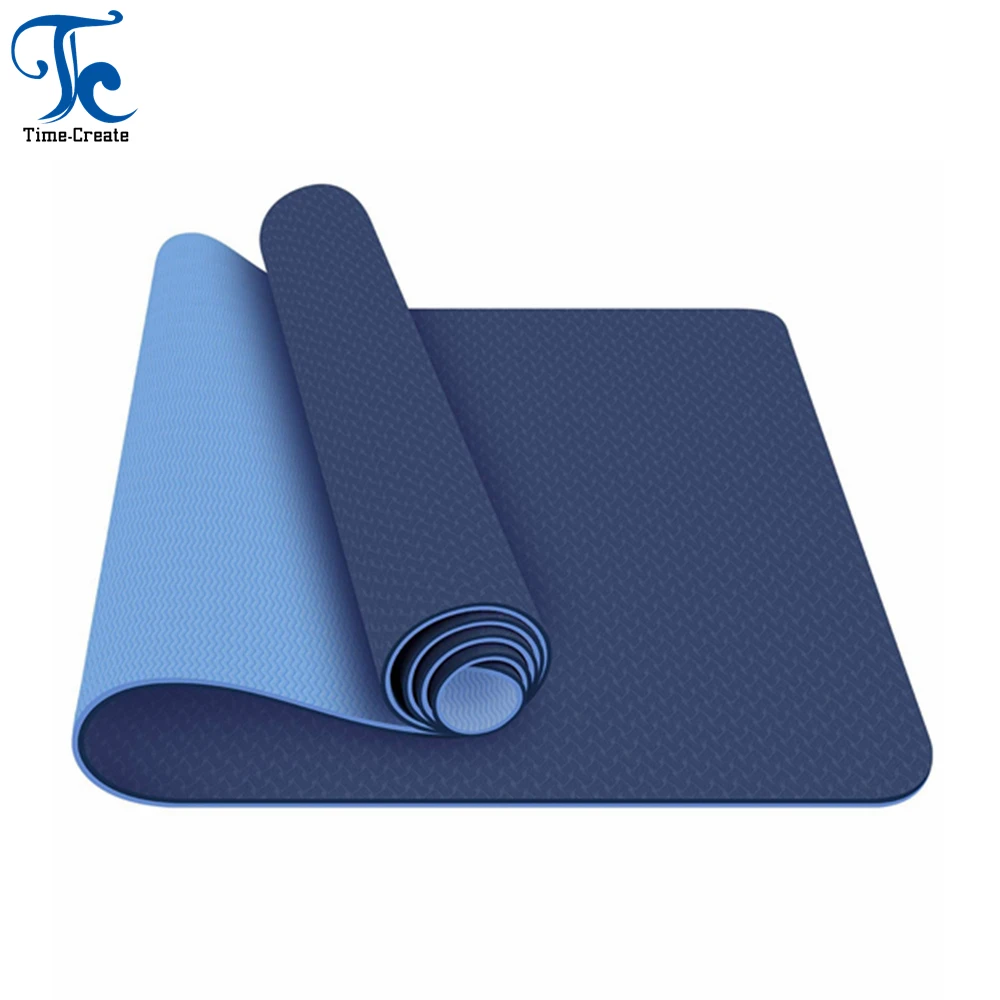 Высококачественный Эластичный Коврик для йоги Timecreate из ТПЭ, экологически чистый моющийся прочный коврик для йоги с принтом логотипа на заказ, коврик для йоги из ТПЭ