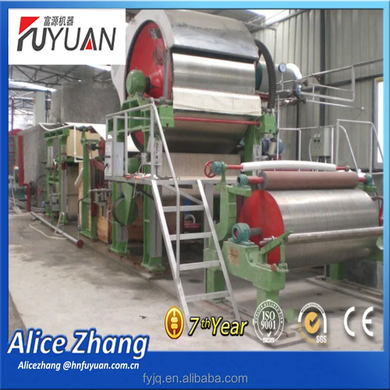 Small Waste Paper Recycling Machine Pape Mill Paper Jumbo Roll Making