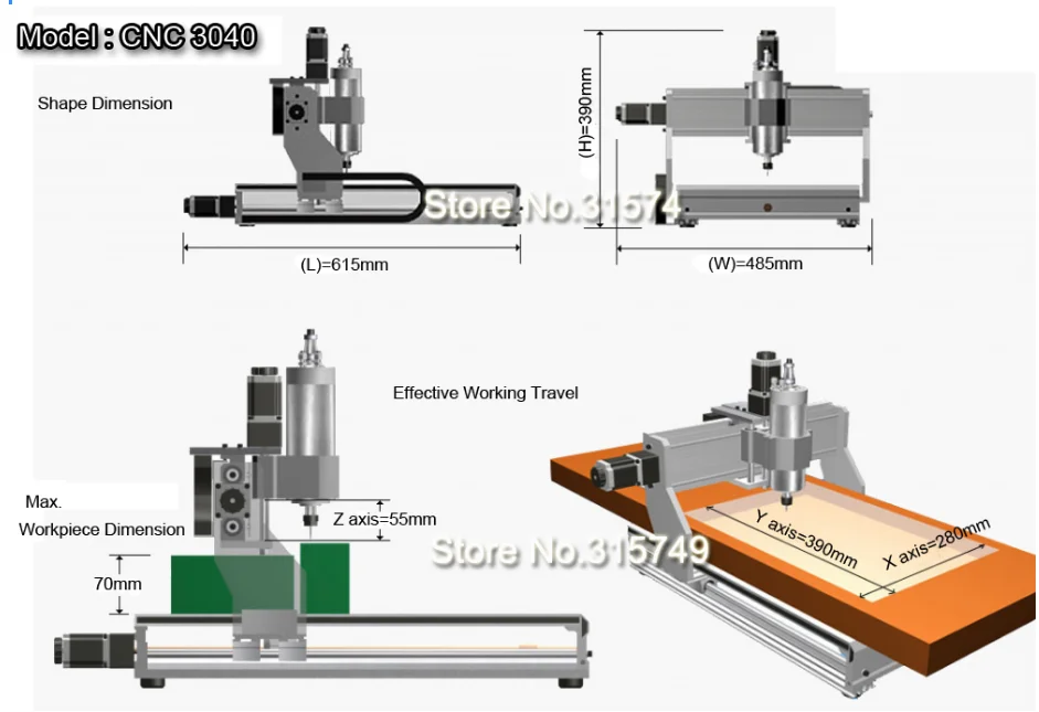 High Precision 3040 Mini CNC Computer Cabinet Making Machine