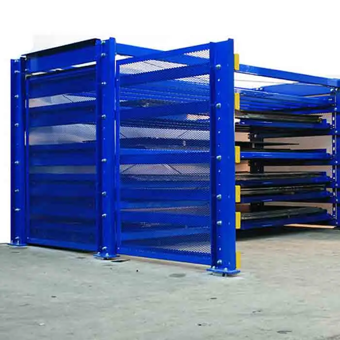 Fastrak bulk storage roll out heavy duty metal sheet racking system