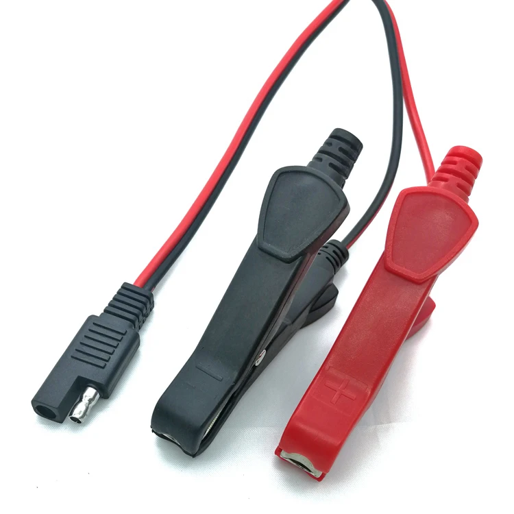 SAE Quick Release Adapter to Red/Black Alligator Clips Extension Charging Cable