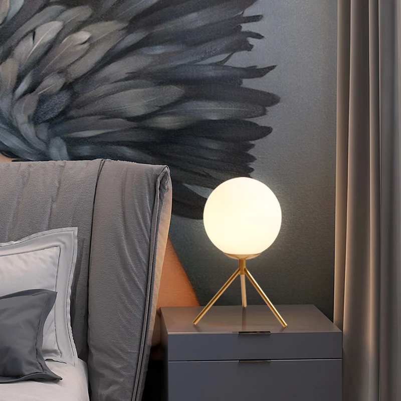 Nordic Simple Design Decorative Indoor Frame Glass Lamp Shade Desk Lamp