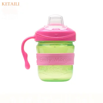 Factory supply cute design Silicone Bottle label Elastic Reusable Label bands for Drinking Bottle