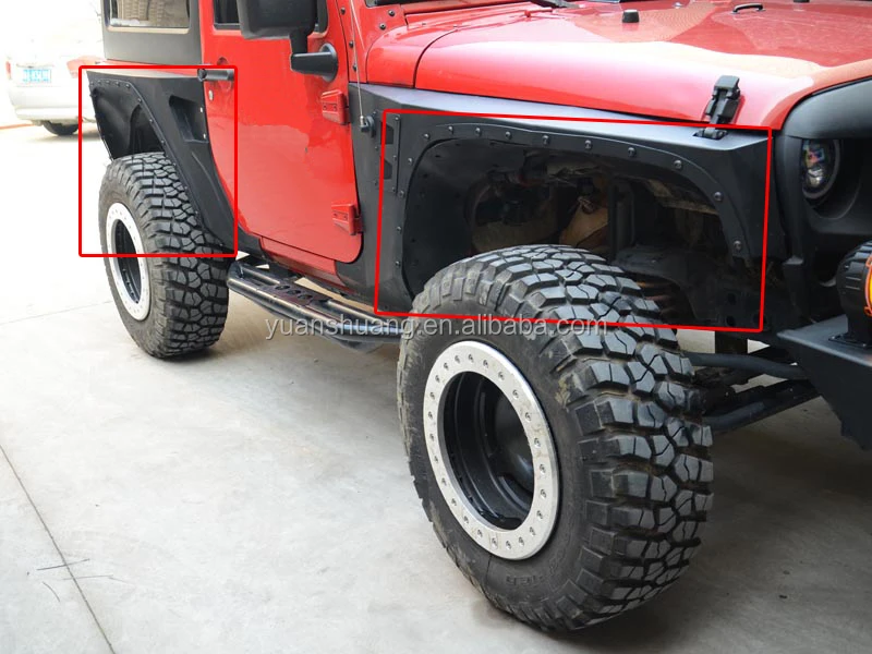 Стальная дробилка на 4 двери для внедорожников, фланцевые накладки для крыльев с гвоздями для Jeep Wrangler JK 2007 + автомобильные аксессуары