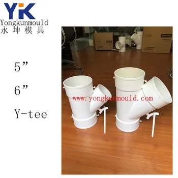 plastic injection 5" and 6" y tee  pipe fitting mould