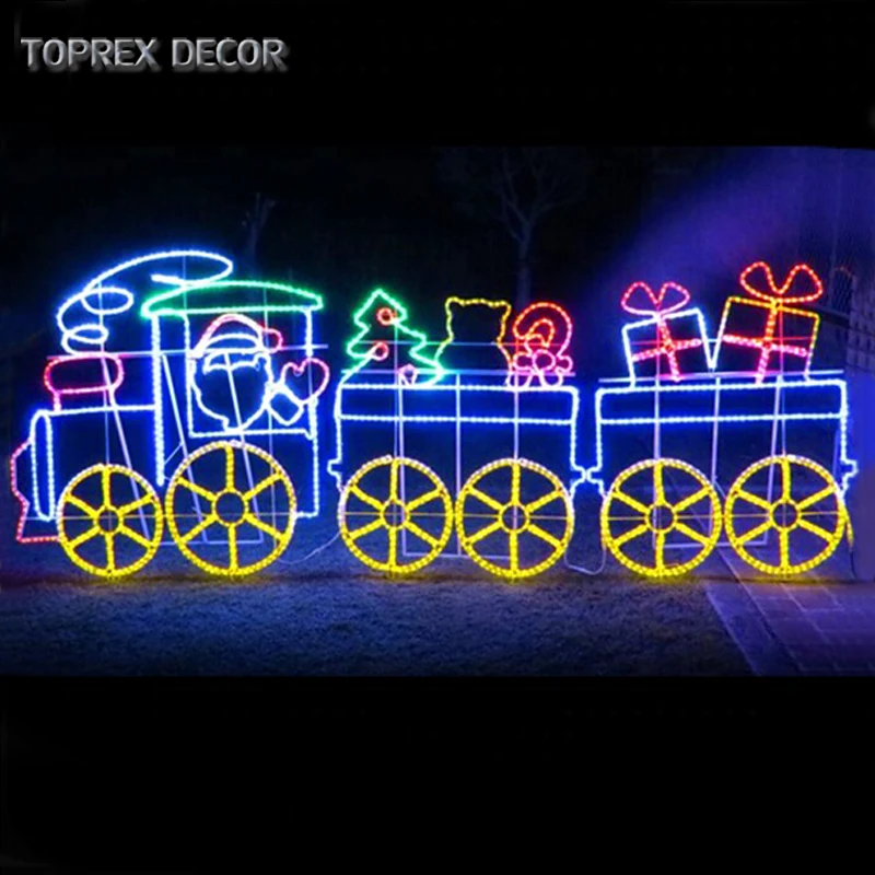 Source Animated merry christmas decoration led lights motif train ...