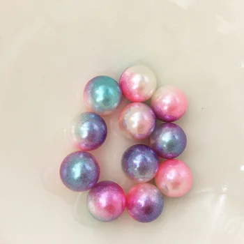 宽松彩虹色圆形abs珍珠