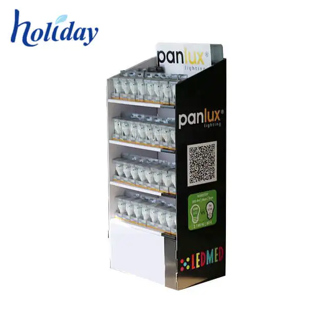 Corrugated Promotion Portable Cardboard LED Bulb Display Stand for Light Lamp
