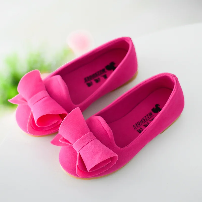 Детская обувь в корейском стиле с узелком-бабочкой и плоской подошвой для девочек