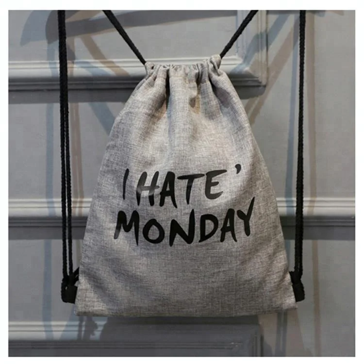 Маленькая большая сумка-тоут из хлопчатобумажной ткани на шнурке стандартного размера для мужчин и