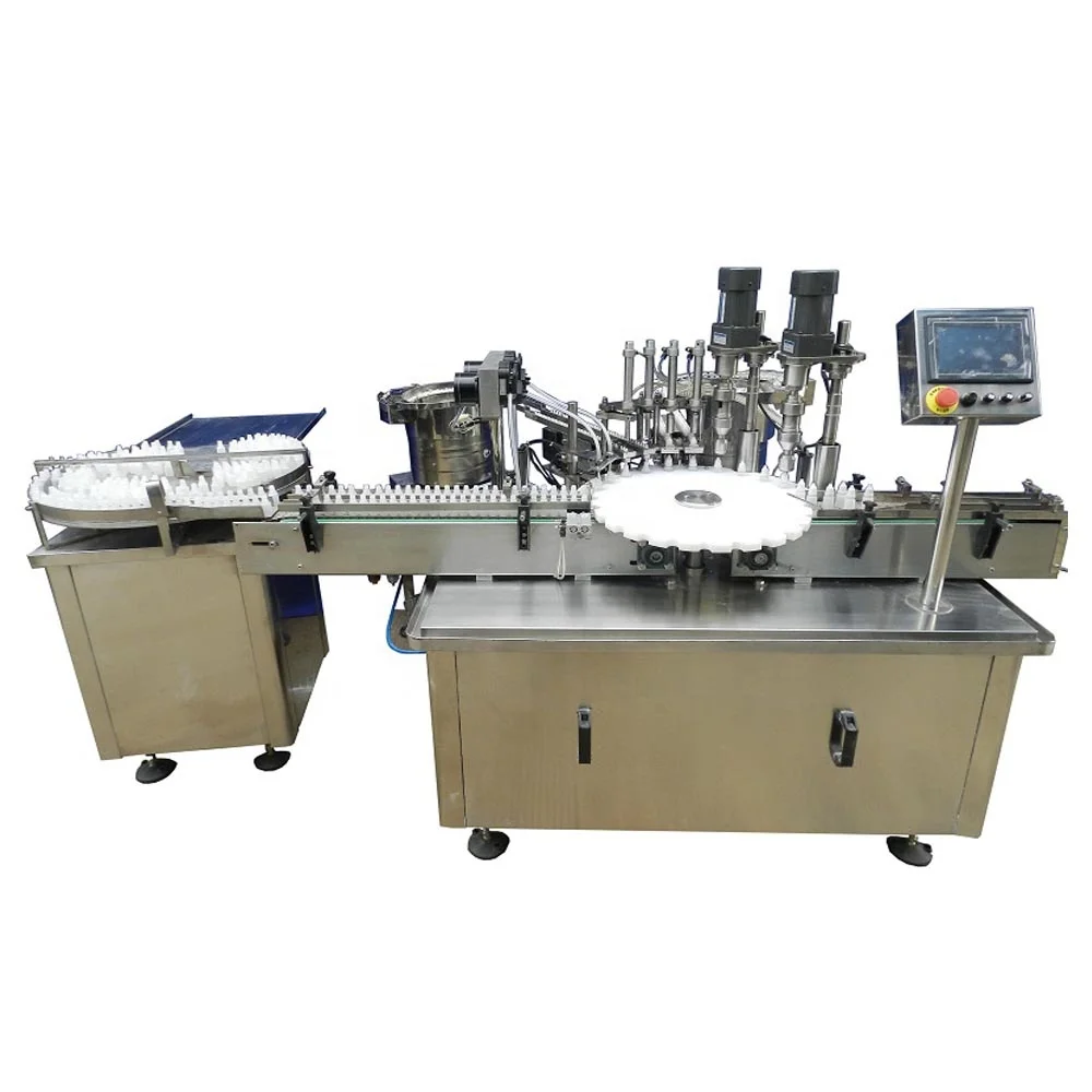 Automatic small glass plastic bottle capping e liquid juice essential oil eye drop filling machine