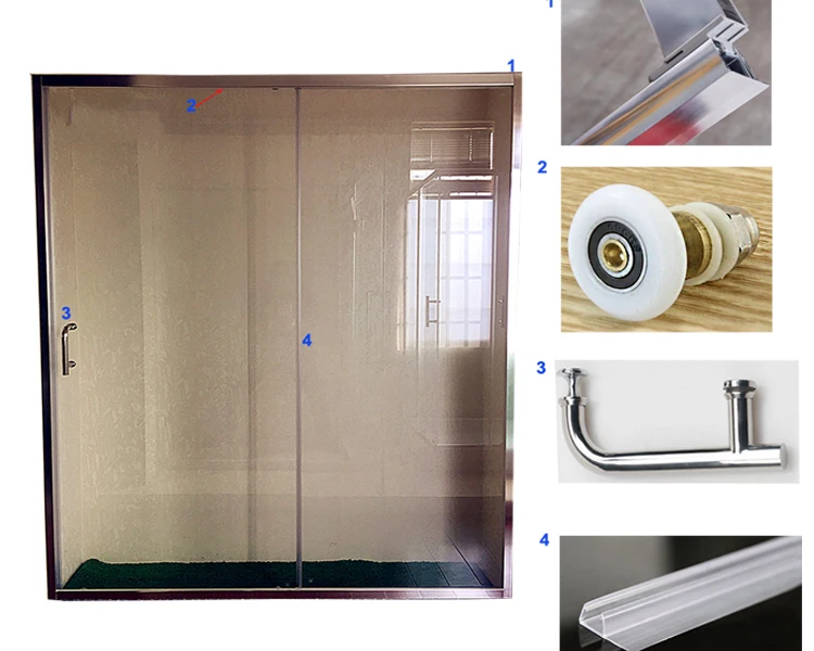 Shower Room Unit Complete Panel Kits with Doors Wall Corner Enclosed Fiberglass One Piece Shower Screen 2 Years Tempered Glas