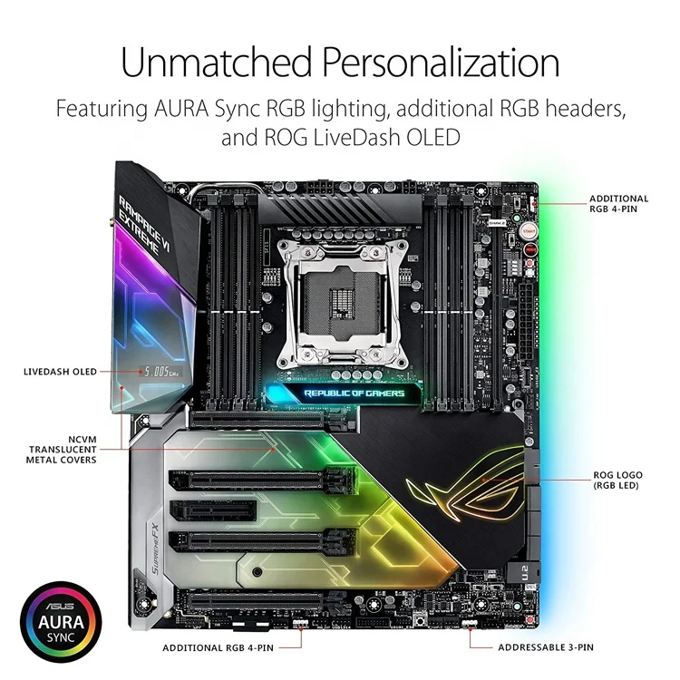 ASUS DDR4 128GB Intel X299 EATX Gaming Motherboard LGA 2066 socket CPUs  with PCIe 3.0| Alibaba.com