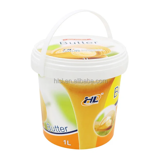1L Round Disposable IML PP Plastic Cheese Containers with Lid