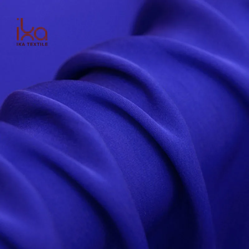 High Quality Thick Silk Fabric Spandex Fancy Crepe Georgette Solid Colors Plain Organic Woven Charmeuse for Dresses Washable
