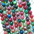 XULIN Loose round faceted Brazilian tourmaline nature gemstone multicolor agate beads