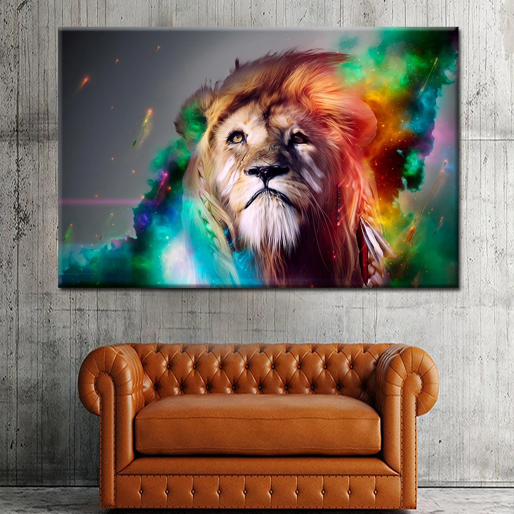 Canvas Painting Wall Art Pictures Lion Prints on 1 Panel Animal Home Decoration Decor Modular Pictures For Living Room no Frame