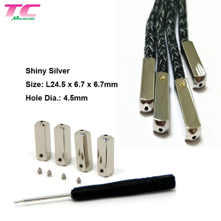 Silver 20mm x 3.7mm Metal Aglets Get 