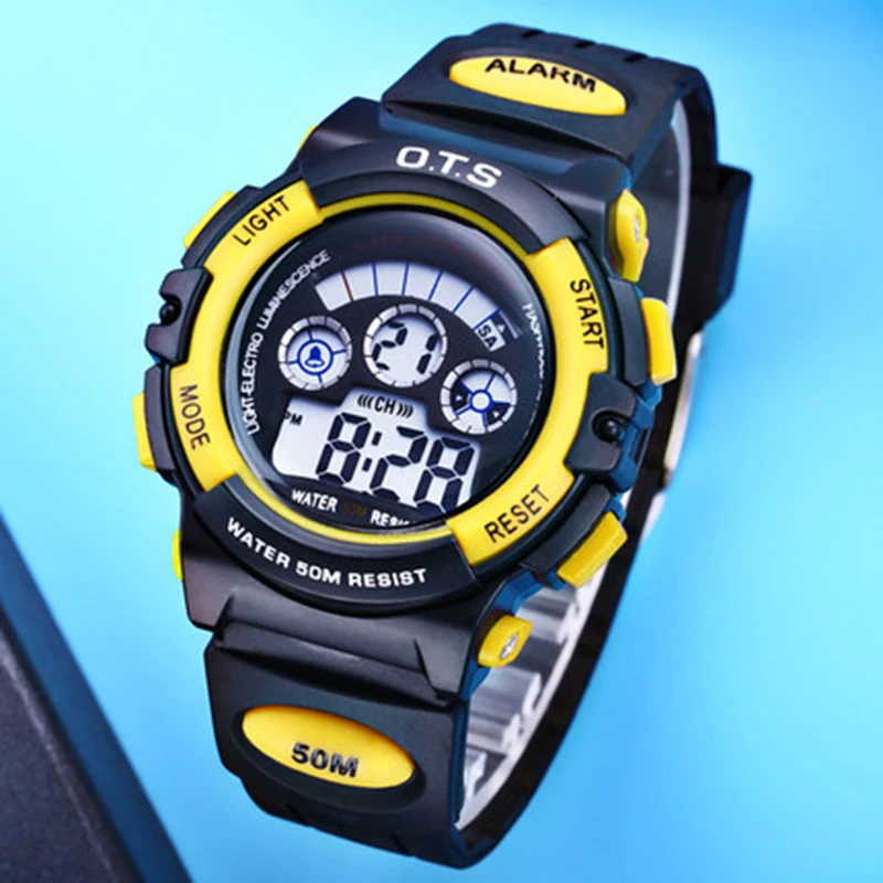 Top Brand OTS Cool Black Mens Fashion Large Face LED Digital Swimming –  cheap-watches