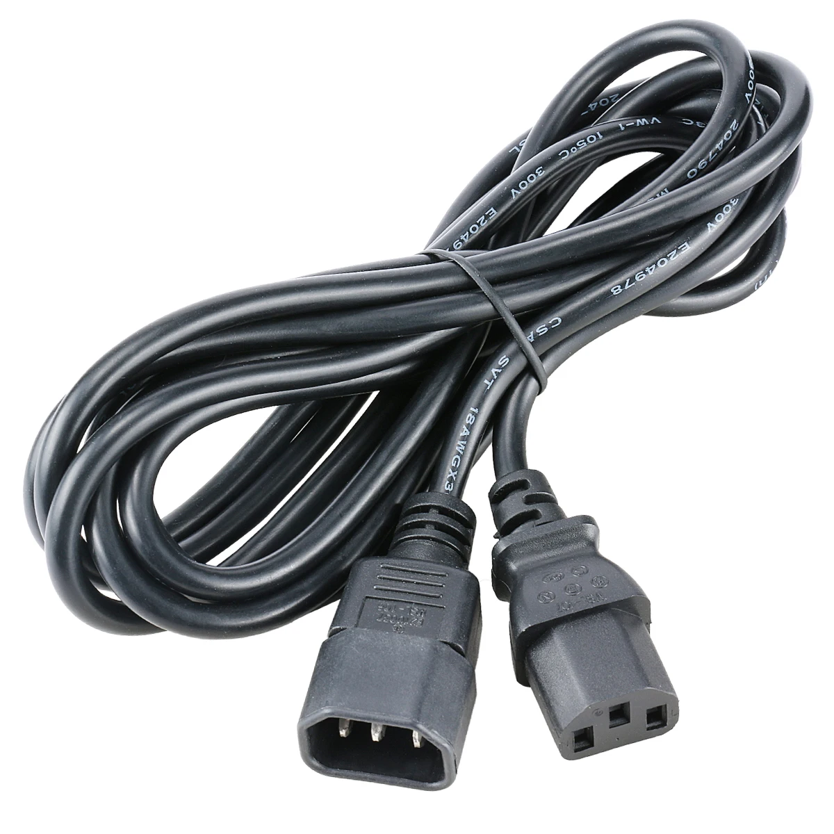 Rallonge Électrique de 1m, C14 à C13, 10A 125V, 18AWG, Rallonge de Cordon  d'Alimentation pour Ordinateur, Câble d'Alimentation CA IEC-320-C14 à