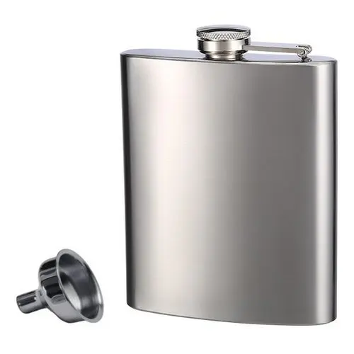 8oz Brown Leather Hip Flask With 2 Cups & Funnel Hip Flask Set Gift Set Prime Homewares® 