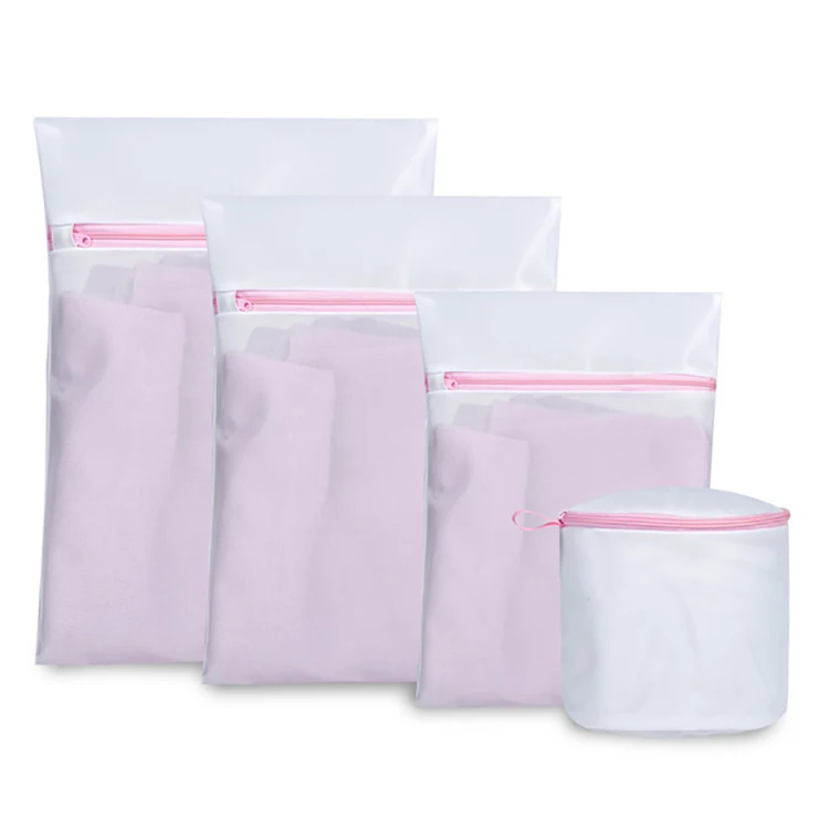Household Cleaning Washing Bag Socks Bra Clothes Zipped Mesh Laundry Bags Pocket 