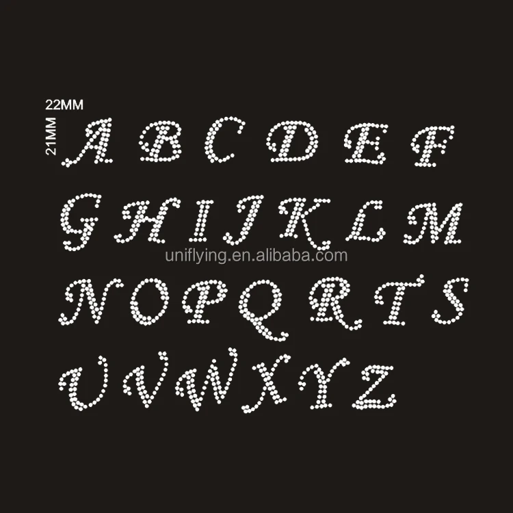 A-Zからカスタムクリスタル特殊フォントラインストーンアルファベット