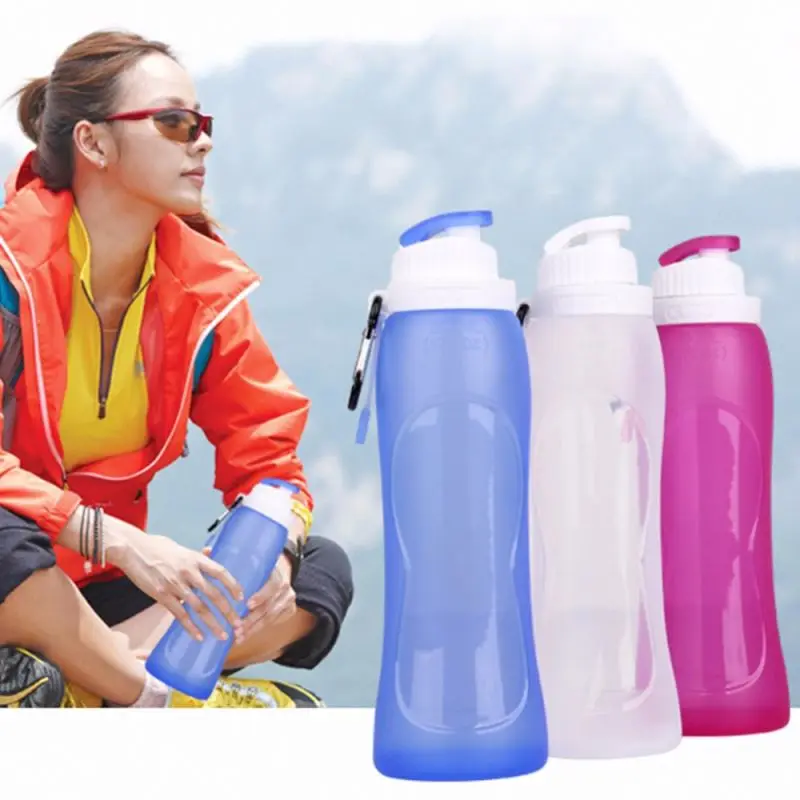 
 Силиконовая складная пластиковая Спортивная бутылка для воды  