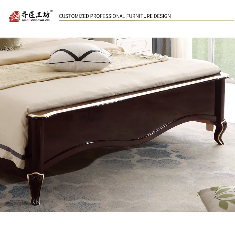 Поо, мебель общего назначения, набор для комнаты, резная деревянная кровать, антикварная кровать Rococo, двуспальная кровать