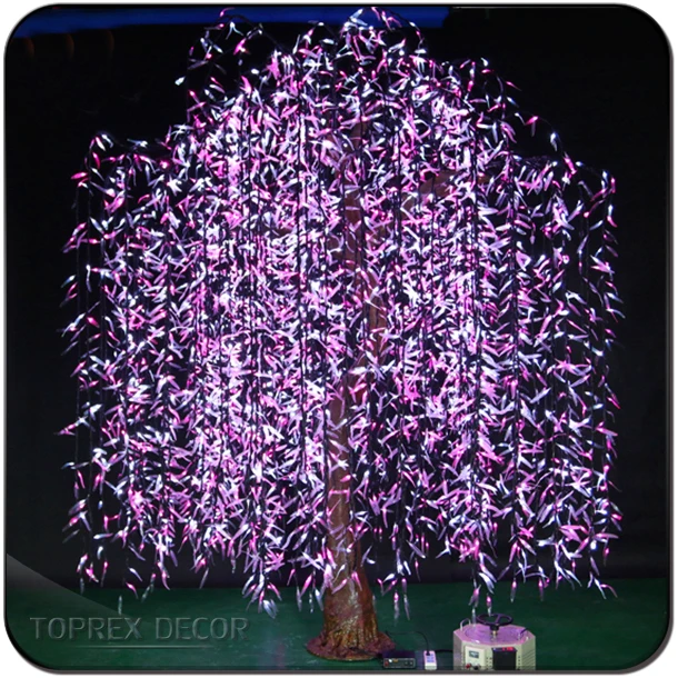 Artificial Lighted Weeping Willow Tree LED Lights Styled String IP65 Rated Emitting Colors Including RGB Blue Warm White