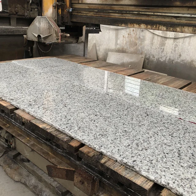 polished white granite half slabs
