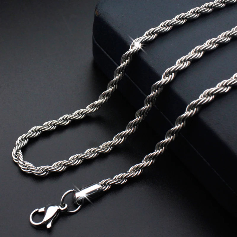 2 2 4 3 4mm 45cm 50cm 60cm 70cm Twist Chain Necklace Men Stainless Steel Necklace For Women Chains Stocks Custom Oem Kybxl Buy Titanium Necklace Stainless Steel Chain Necklace Necklace Chain Product On Alibaba Com