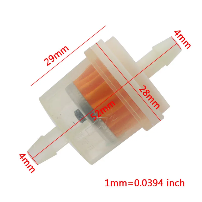 10 шт. бензиновый фильтр для мотоцикла скутера 4/25 дюйма 4